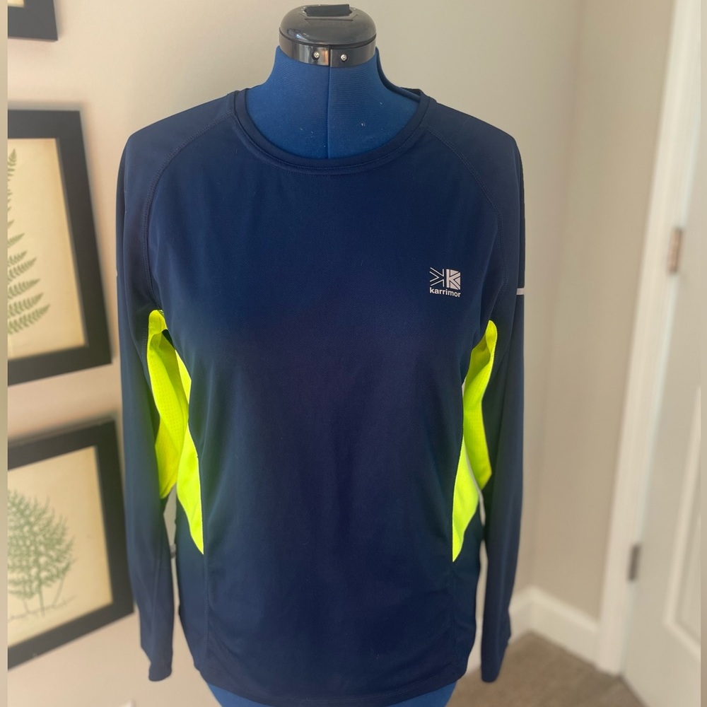 KARRIMOR BLUE/GREEN Run long sleeve athletic shirt Size L